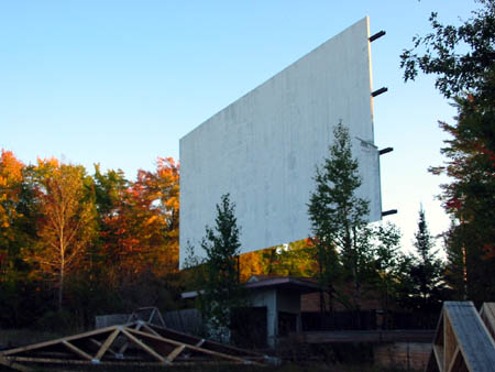 Northwoods Drive-In Theatre - FRONT OF SCREEN - PHOTO FROM WATER WINTER WONDERLAND